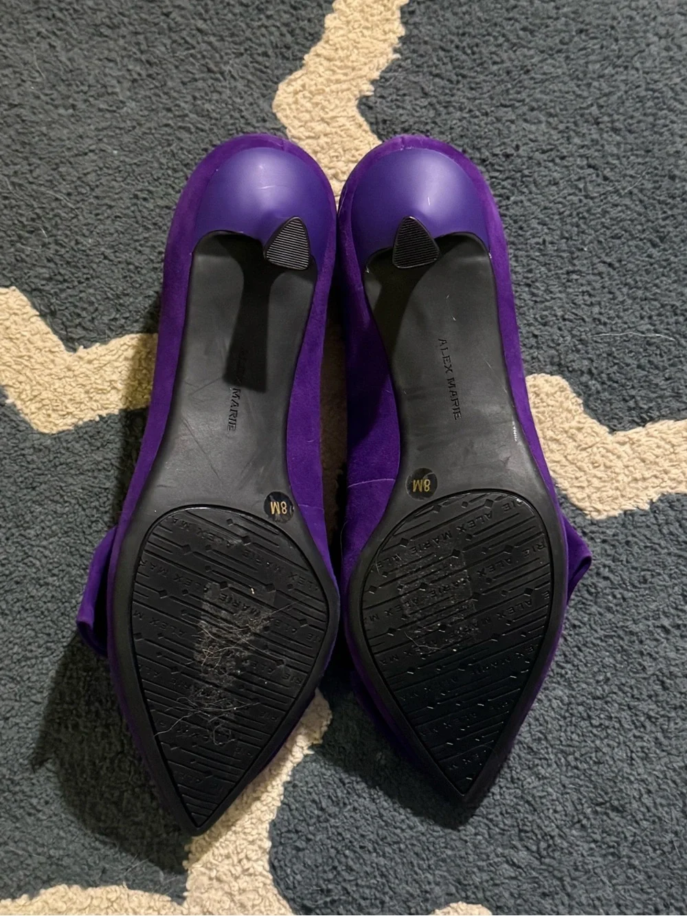 Alex Marie Violet Suede Knot-Accent Pointed Pumps